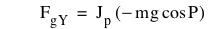 F_(g*Y)=J_p*[-(m*g*cos(P))]