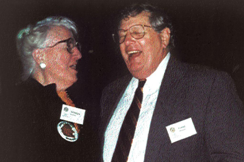 1990s picture of Fred Horne laughing with Gladys Valley