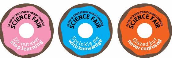 Science Fair donut stickers