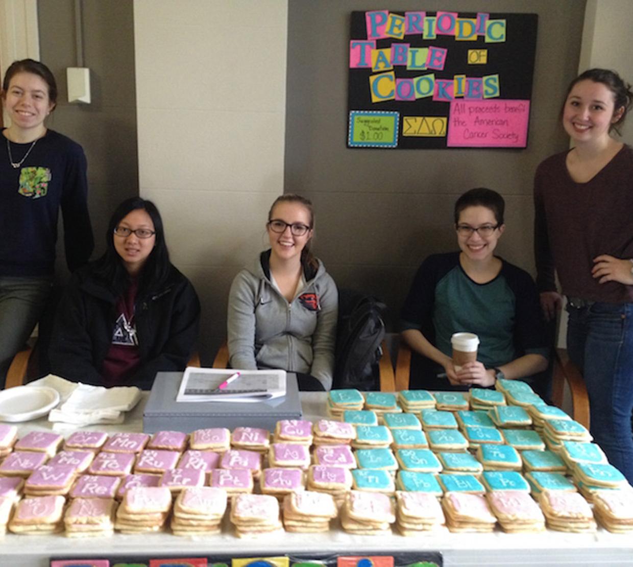 Sigma delta omega students selling cookies in Kidder