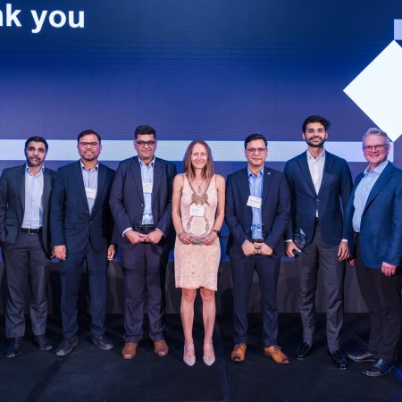 A group of people at a conference.
