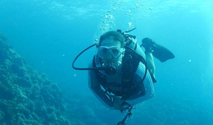 Scuba diver in reef