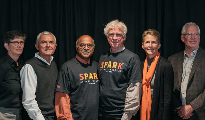 group picture of SPARK event leaders in event shirts