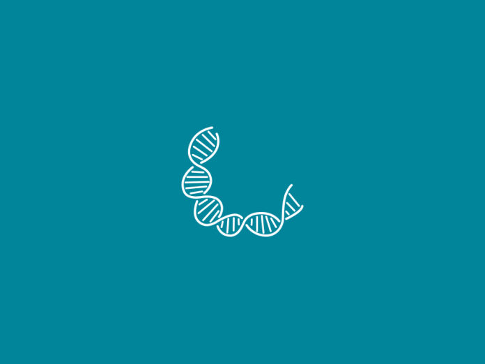 DNA icon above blue backdrop.