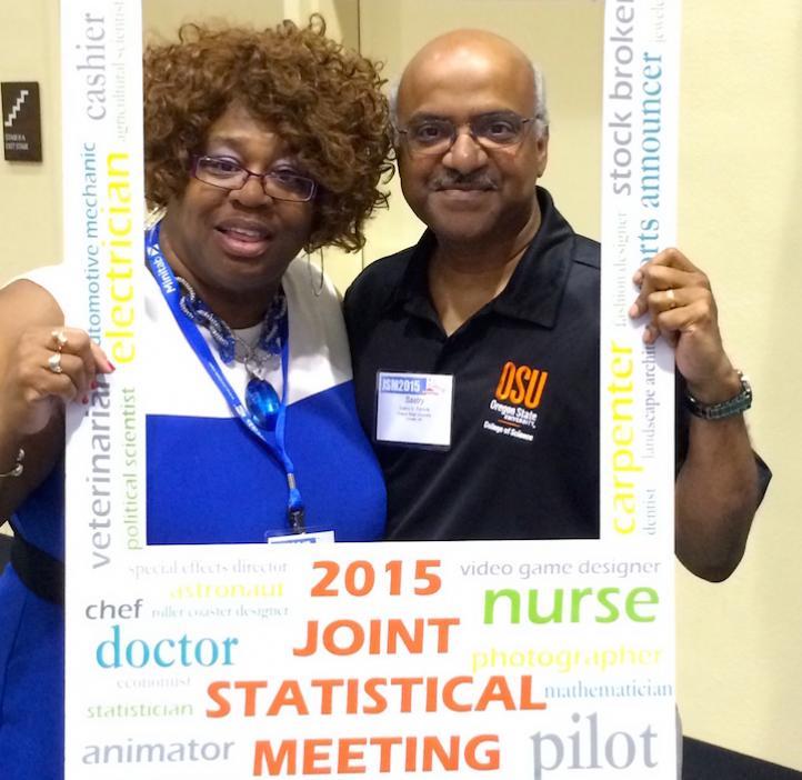 Dean Sastry Pantula poses with Patricia Page, a staff manager at NSF’s Division of Mathematical Sciences