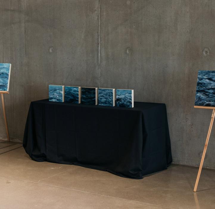 Abigail Losli ocean wave paintings on display