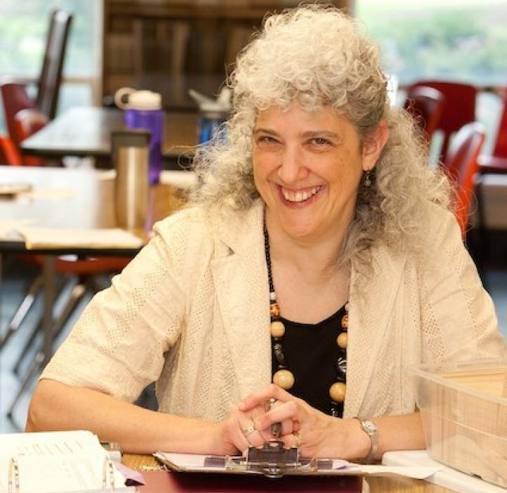 Marie Franzosa, Mathematics professor sitting in classroom