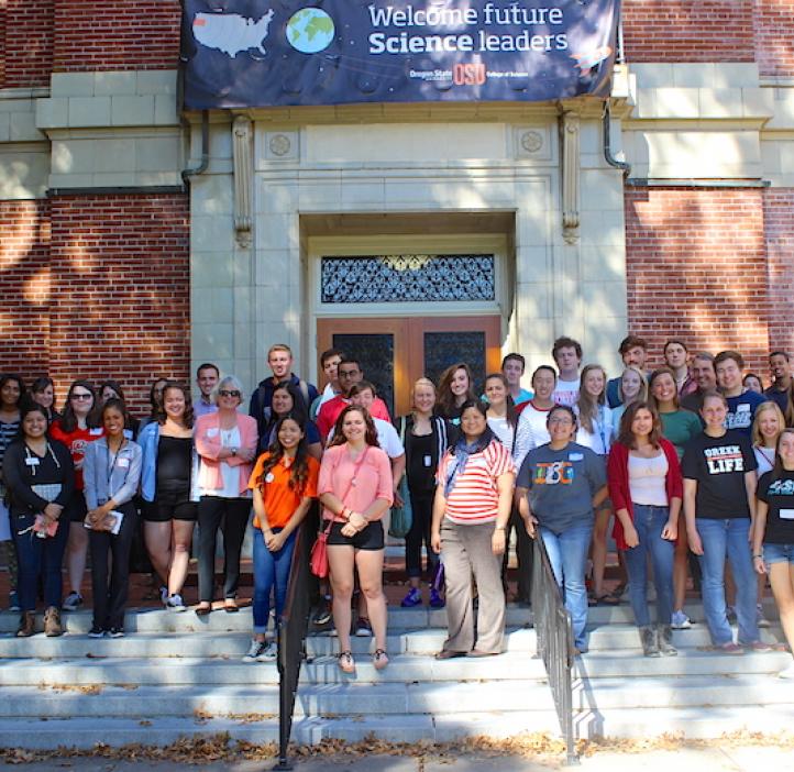 Integrative Biology students and faculty standing on the steps of Kidder Hall