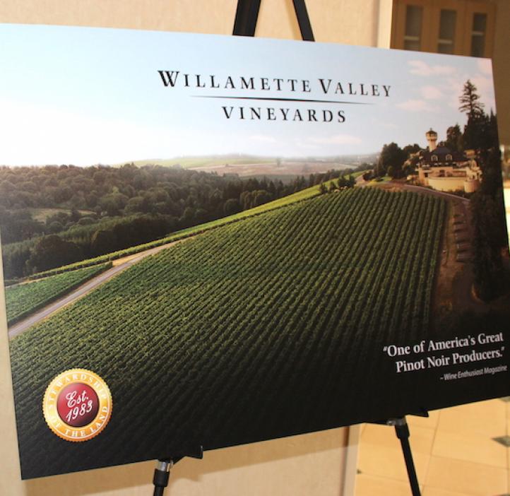 Willamette Valley Vineyards poster on display