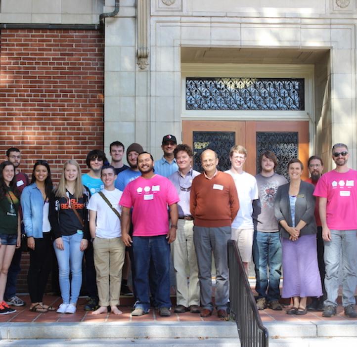 math students and faculty on the steps of Kidder Hall